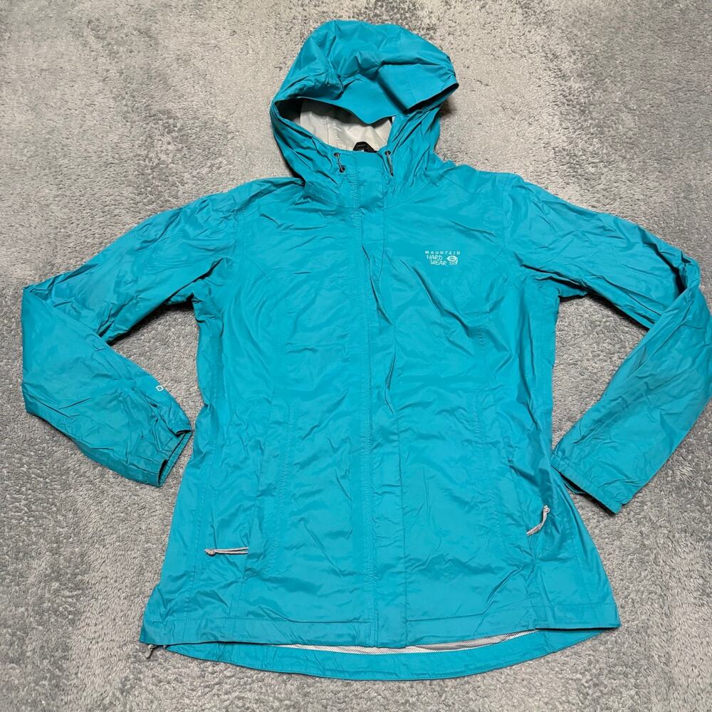 Mountain Hardware Jacket Womens Medium Blue Green Nylon Dry Q Hike